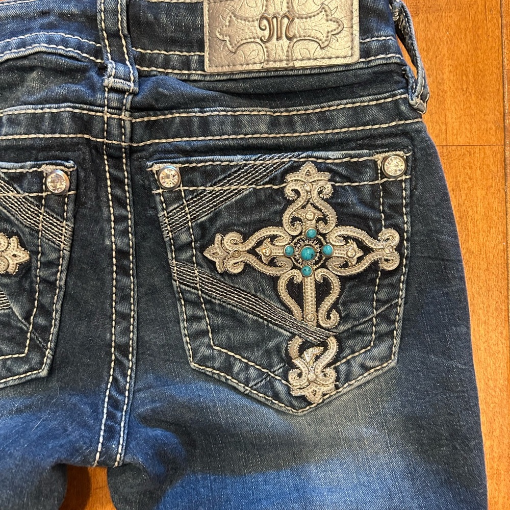 Miss Me Embellished Denim Jeans with Silver Accents